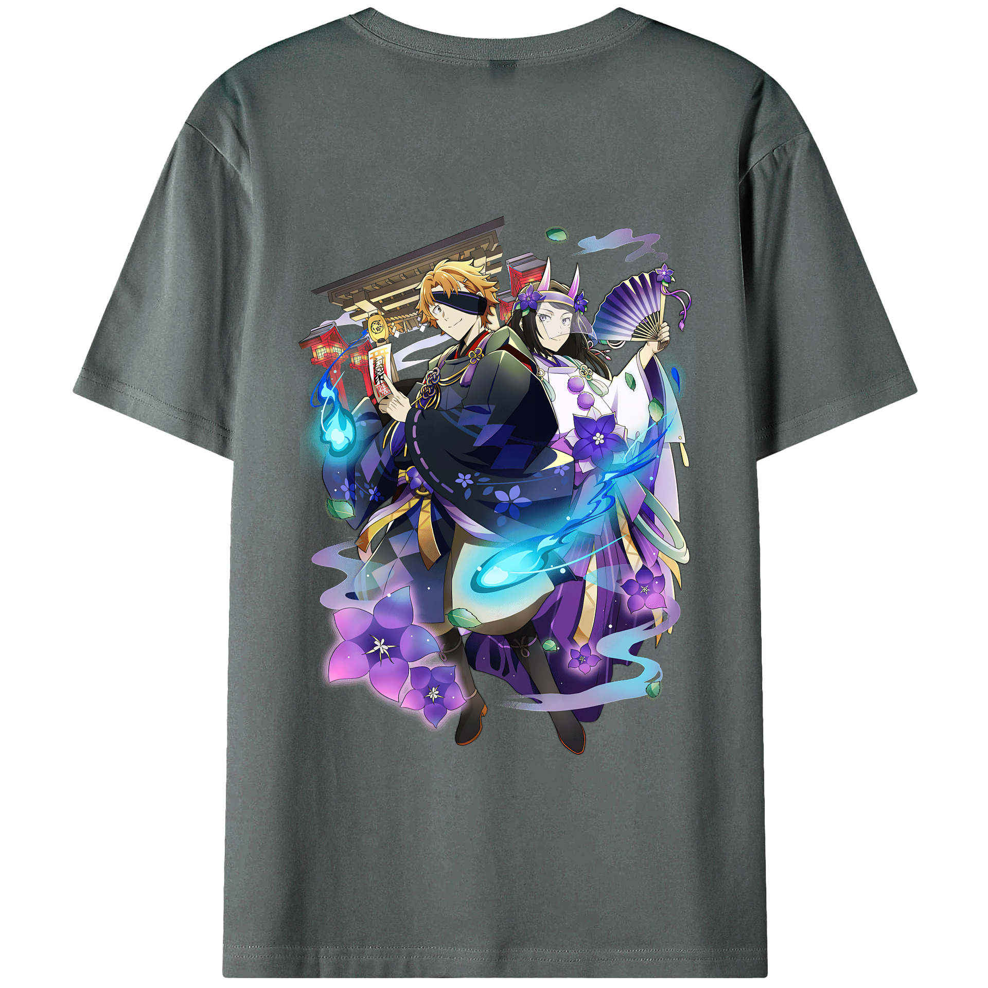 （画像用） 文豪ストレイドッグス Bungo Stray Dogs 綿100％ メンズ半袖Tシャツ（バックプリント） 通気性
